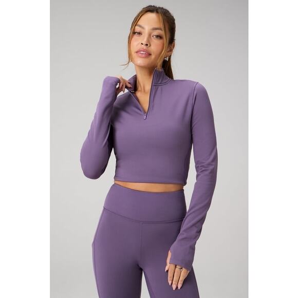 Fabletics Tops - New Fabletics Cold Weather Long Sleeve Half-Zip Fleece Top Nightshade size S
